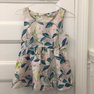 Anthropologie Leifsdottir Peplum Bird Print Blouse